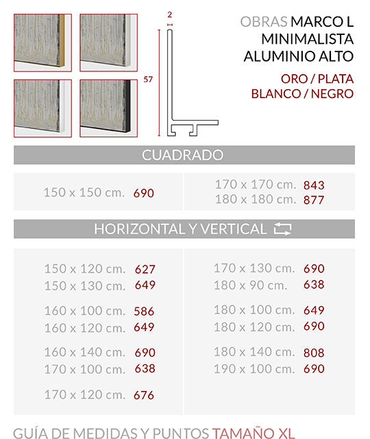 Medidas Marco Minimalista L alto XL